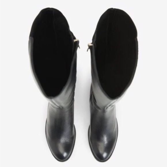 NEW! Kenneth Cole Black Levon Leather & Rib Knit Knee Boot - Size 9 - Picture 5 of 16